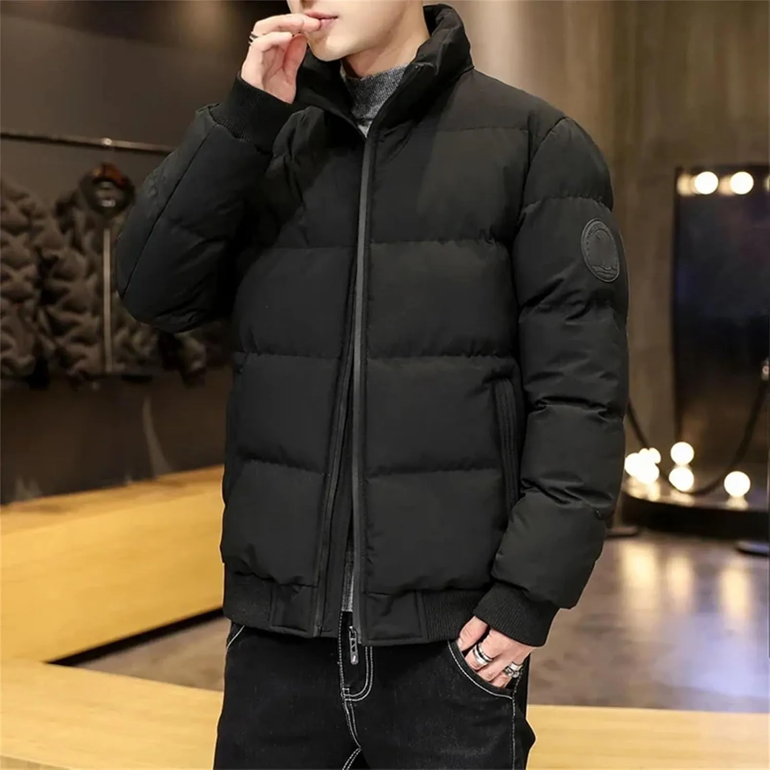 Parkas Jackets Cotton-padded Outwear Puffer Jacket Men Warm Coats Thick Casual Winter Streetwear Top
