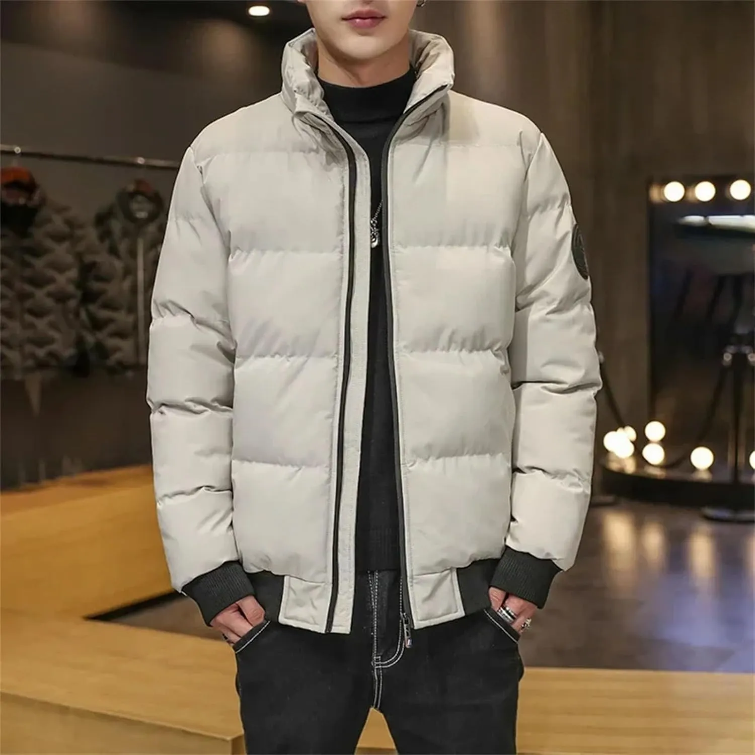 Parkas Jackets Cotton-padded Outwear Puffer Jacket Men Warm Coats Thick Casual Winter Streetwear Top