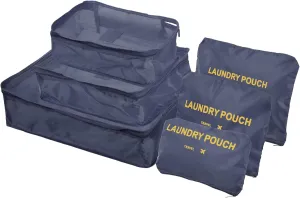 PATIKIL Packing Cube, 6 Set Luggage Organizer Bags Packing Compression Pouches Travel Storage Bags Clothing Sorting Packages, Navy Blue