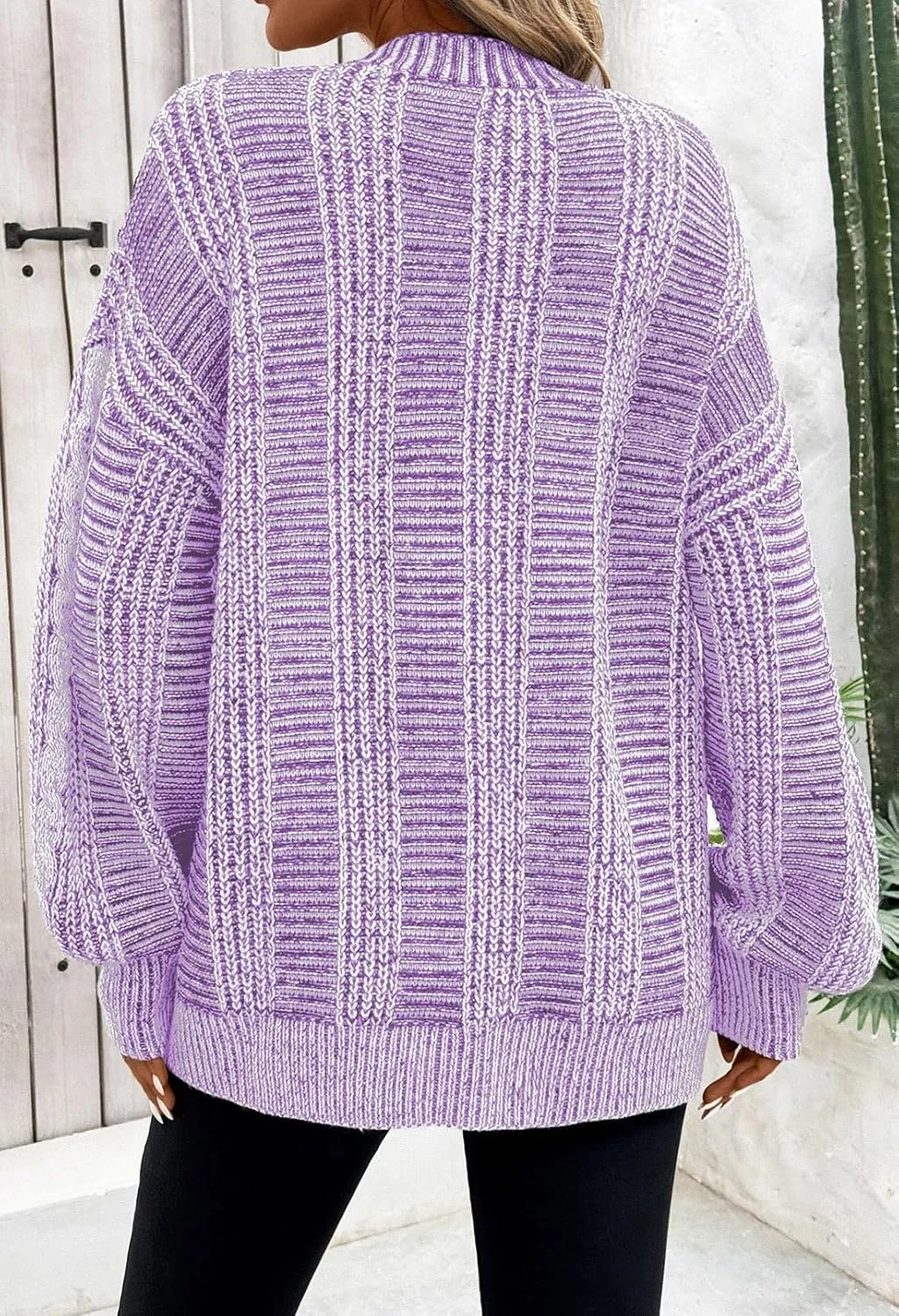 Pink Queen Women's 2024 Fall Winter Cardigan Sweater Long Sleeve Cable Knit Loose Outerwear Coat
