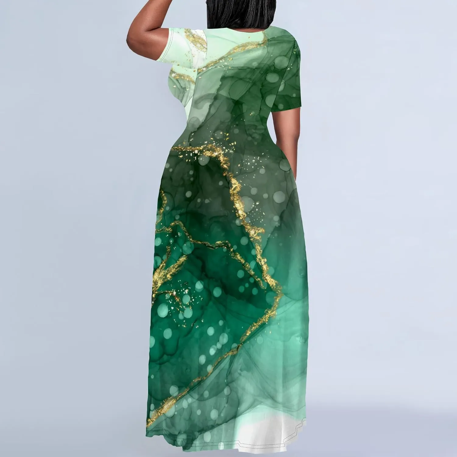Plus Size Maxi Dresses for Curvy Women T-Shirt Summer Sun Dresses Loose Fit