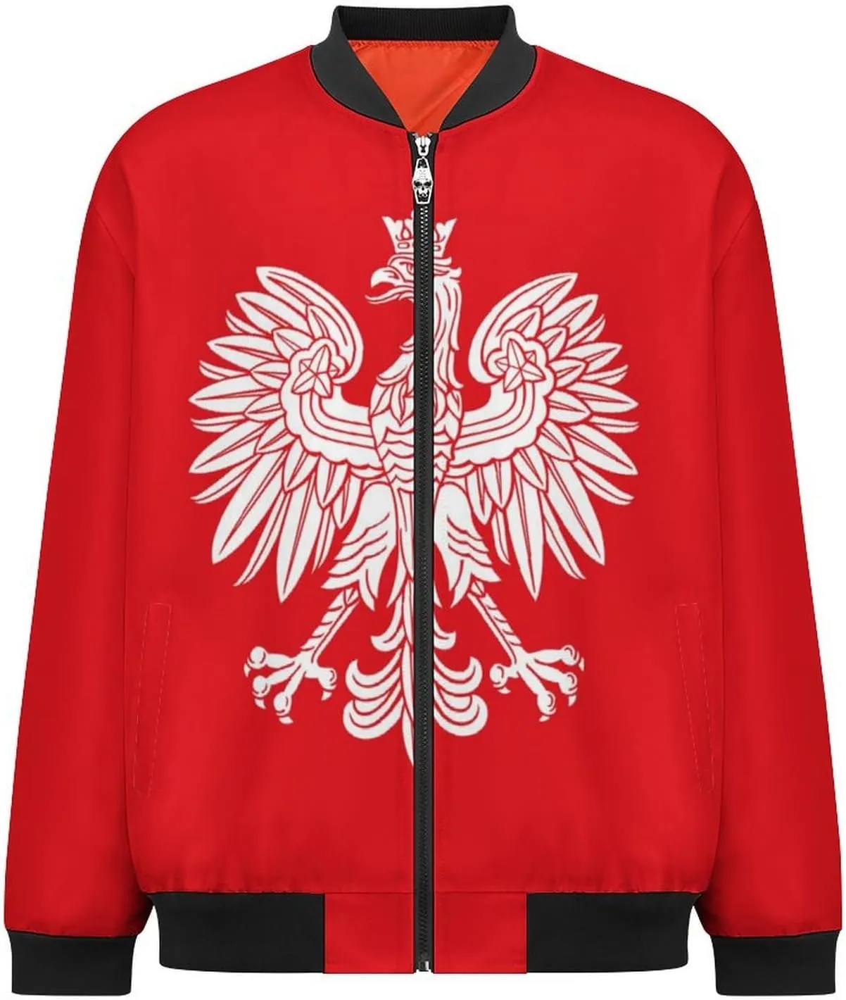 Poland Eagle Men's Bomber Jacket Lightweight Windbreaker Fashion Spring Fall Coats Casual Jackets for Men
