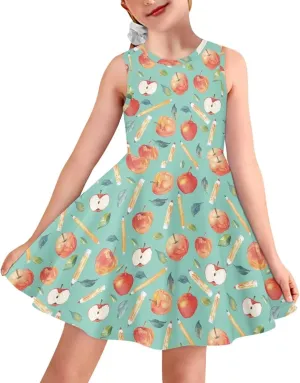 POLERO Mushroom Dress for Girls Summer Casual Party A-Line Midi Tank Dress Sleeveless Sundress for Kids 3-16 Years