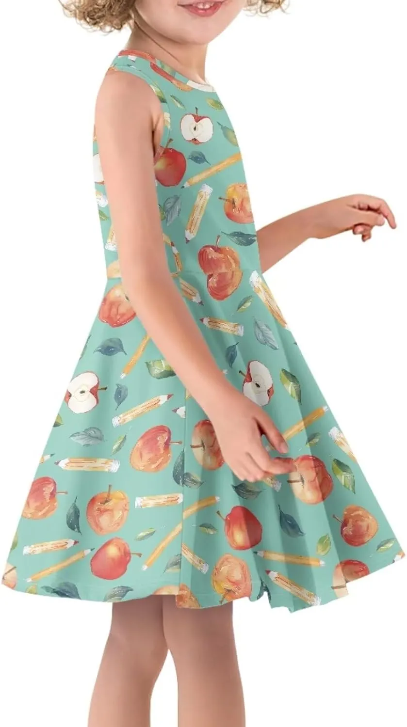 POLERO Mushroom Dress for Girls Summer Casual Party A-Line Midi Tank Dress Sleeveless Sundress for Kids 3-16 Years
