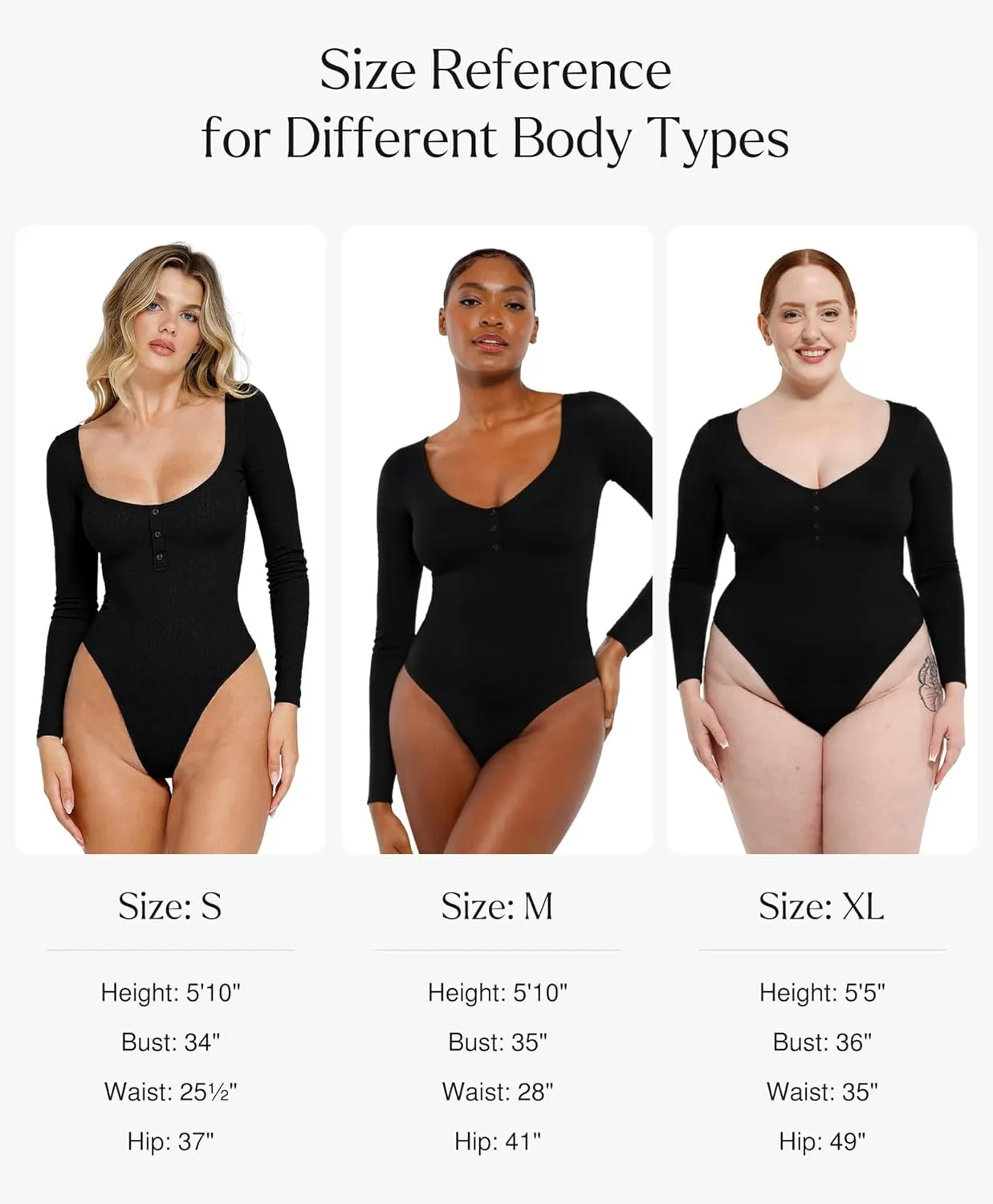 Popilush Long Sleeve Shapewear Bodysuit Tummy Control Henley Button Up Modal Scoop Neck Body Suit Tank Tops