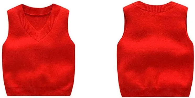 PTPUKE Baby Boys Girls V Neck Comfort Knitted Sleeveless Pullover Sweater Vest