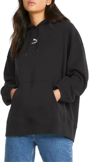 PUMA Womens Classics Oversized Hoodie Casual Outerwear Casual Comfort Technology - Black - Size XXXL
