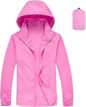 Rain Jackets For Women Thin Waterproof Windbreaker Jacket Ladies Zip Up Raincoats With Hood Lightweight Packable 3Xl