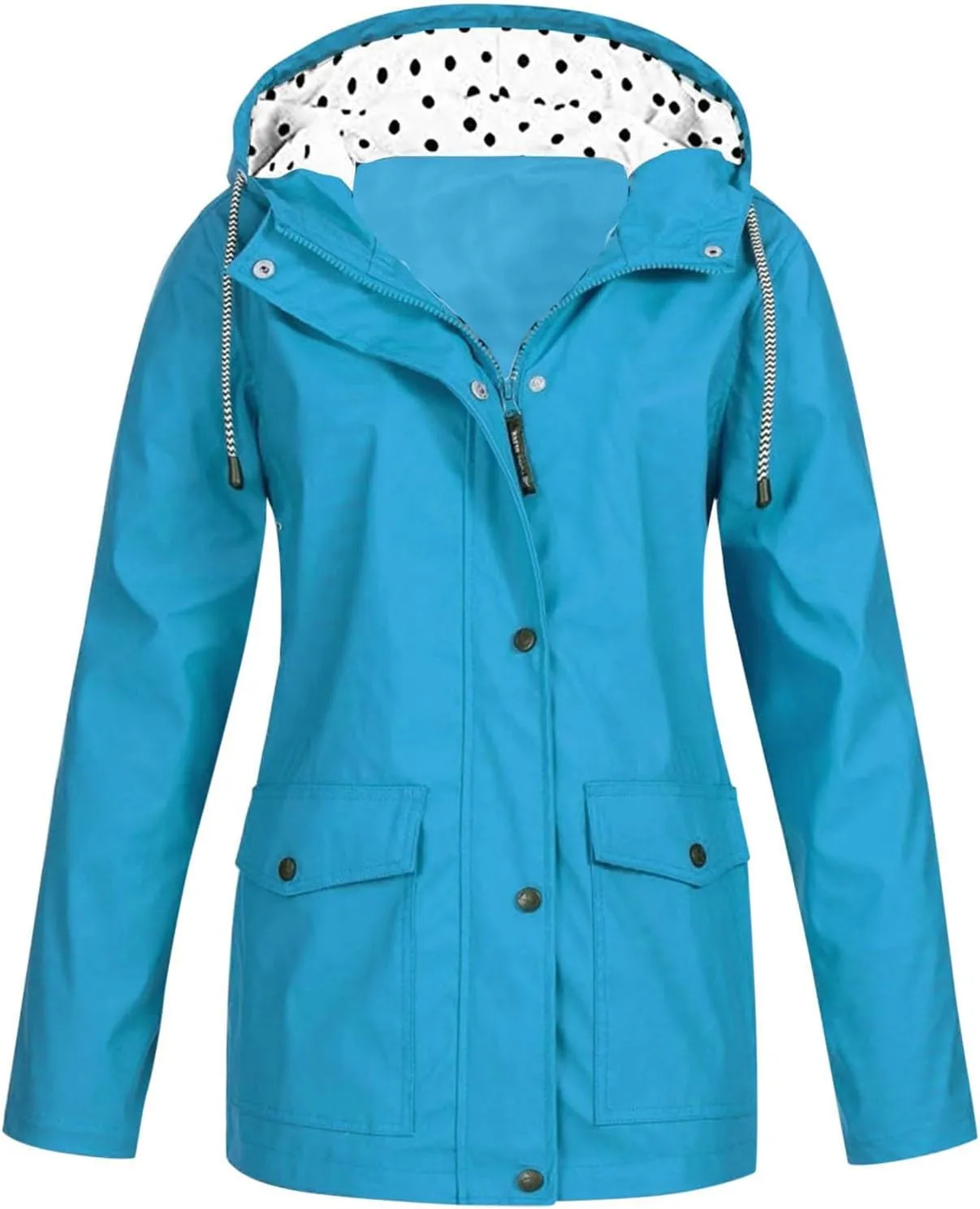 Rain Jackets For Women, Waterproof Rain Coats with Hood Lightweight Windbreaker Outdoor Hiking Trench Coat