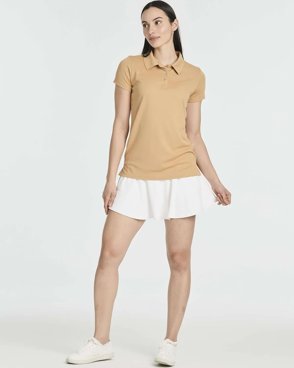 Real Essentials 3 Pack: Womens Short Sleeve Dry-Fit Performance Polo Shirt (Available in Plus)