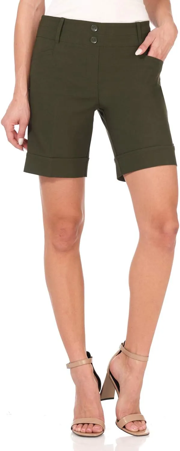 Rekucci Women's Ease Into Comfort 8 inch Chic Urban Short