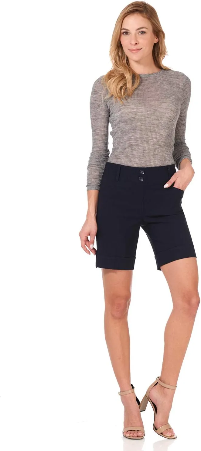 Rekucci Women's Ease Into Comfort 8 inch Chic Urban Short