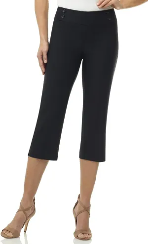 Rekucci Women's Ease into Comfort Capri with Button Detail