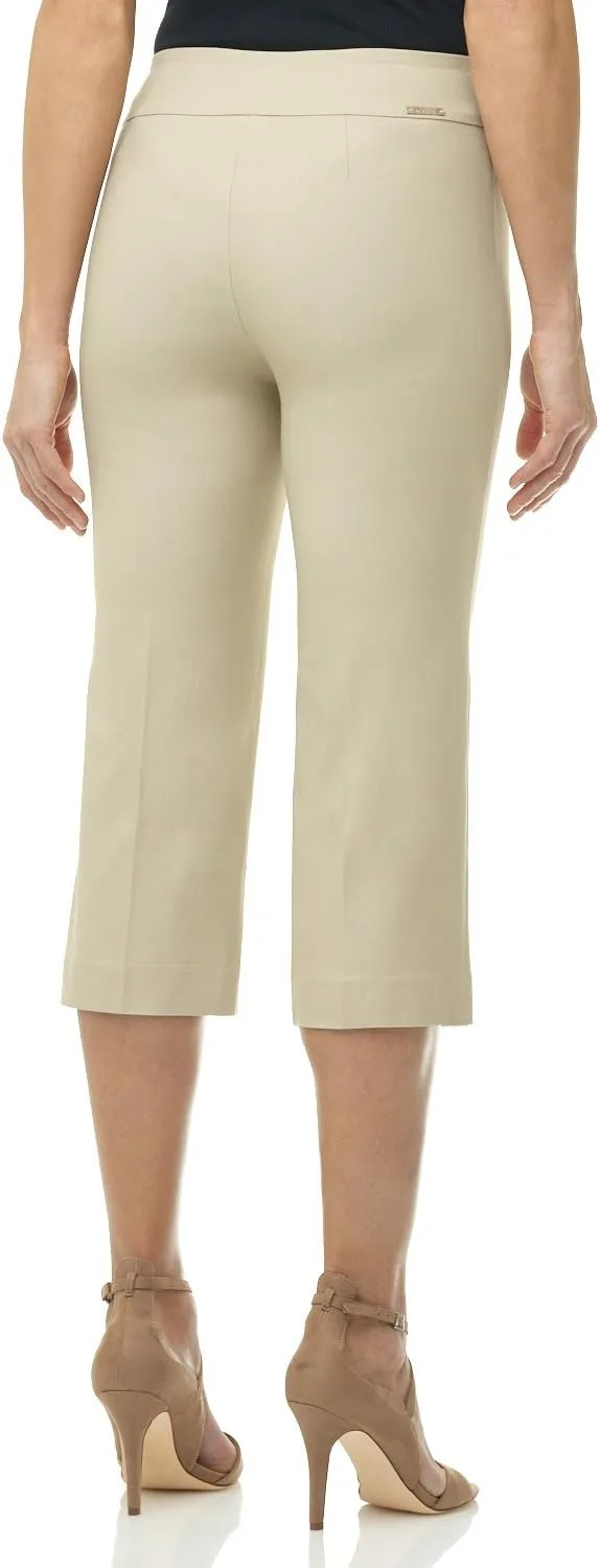 Rekucci Women's Ease into Comfort Capri with Button Detail