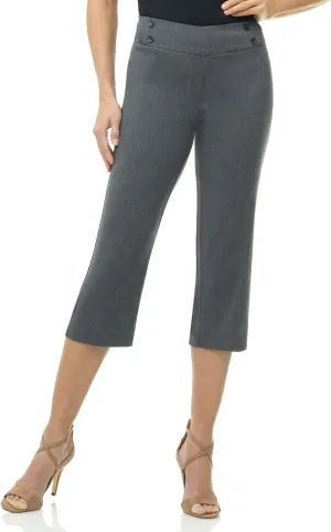 Rekucci Women's Ease into Comfort Capri with Button Detail
