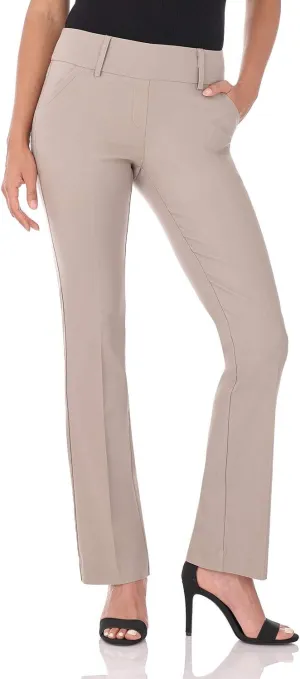 Rekucci Women's Ease into Comfort Classic Bootcut Pant w/Tummy Control