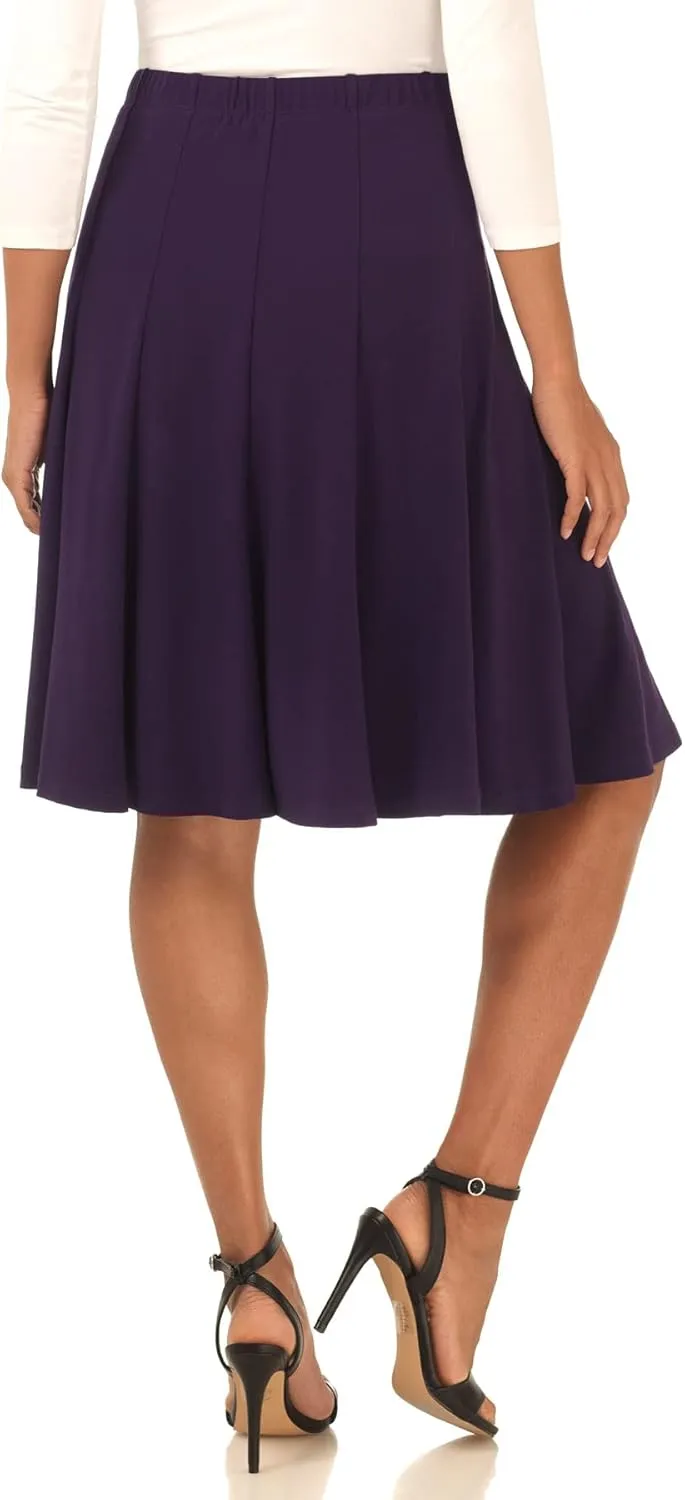 Rekucci Women's Ease into Comfort Flared Knee Length Knit Skirt