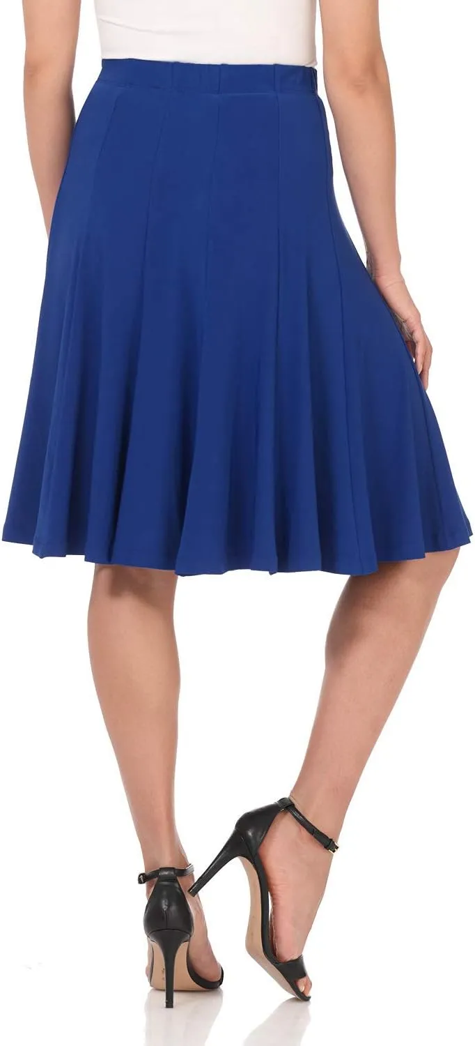 Rekucci Women's Ease into Comfort Flared Knee Length Knit Skirt