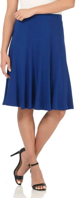 Rekucci Women's Ease into Comfort Flared Knee Length Knit Skirt