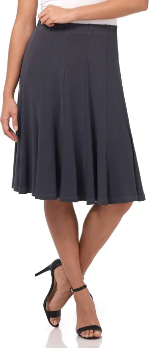 Rekucci Women's Ease into Comfort Flared Knee Length Knit Skirt