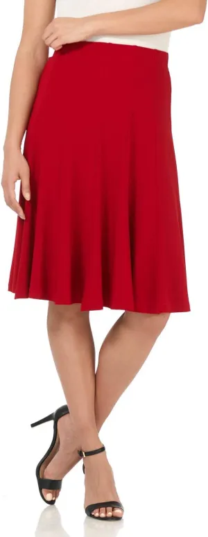 Rekucci Women's Ease into Comfort Flared Knee Length Knit Skirt