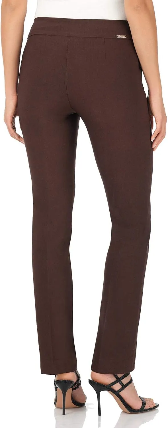 Rekucci Women's Ease Into Comfort Stretchy Straight Leg Office Pant with Tummy Control