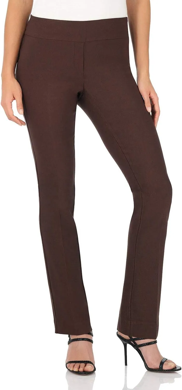 Rekucci Women's Ease Into Comfort Stretchy Straight Leg Office Pant with Tummy Control