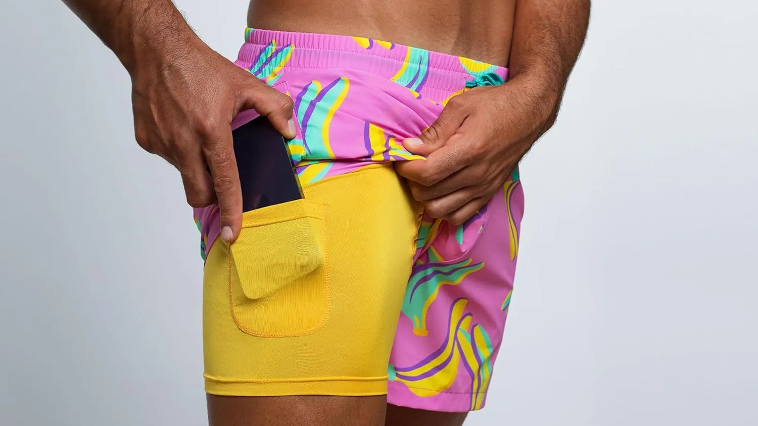 Rounderbum Mens Swimwear | Beach Shorts | Padded Technology | Quick Dry | Drawstring | Bathing Suits | Swim Shorts