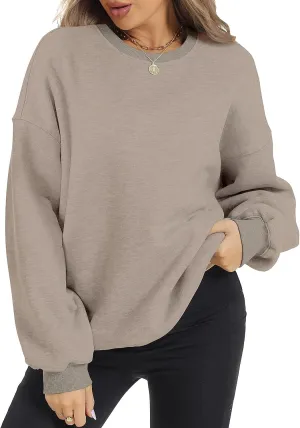 ROYLAMP Womens Oversized Sweatshirts Hoodies Fleece Crewneck Pullover Sweaters Top Fall Fashion Outfits Clothes 2025