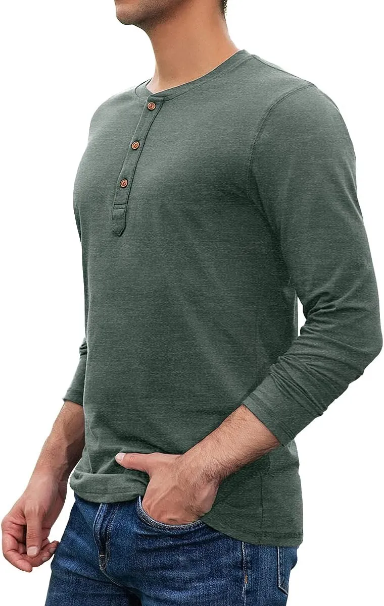 Sailwind Mens Henley Long Sleeve T-Shirt Cotton Casual Shirt