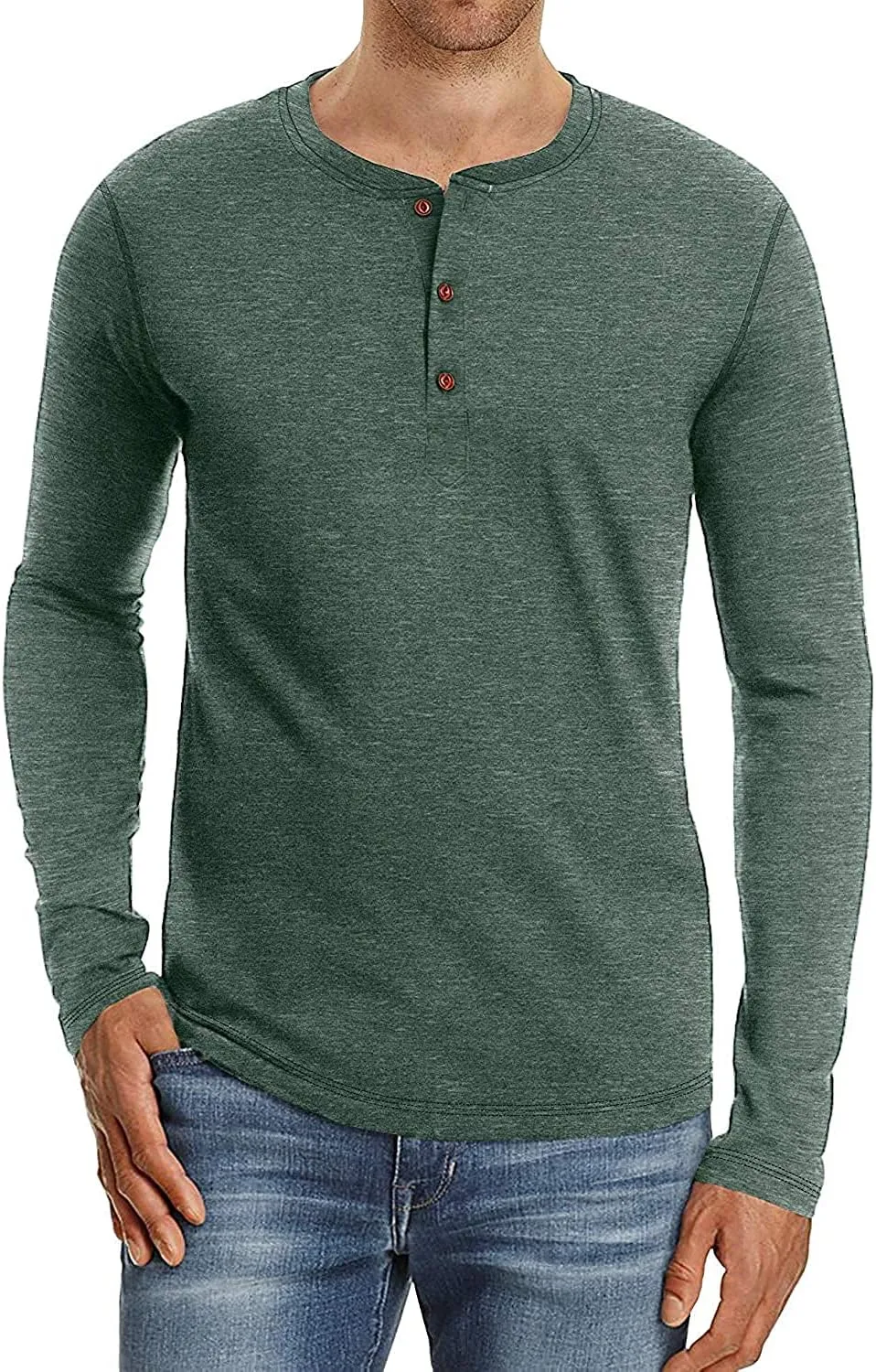 Sailwind Mens Henley Long Sleeve T-Shirt Cotton Casual Shirt