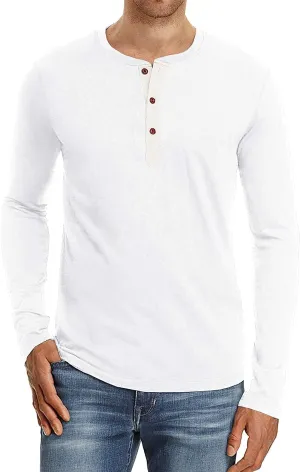 Sailwind Mens Henley Long Sleeve T-Shirt Cotton Casual Shirt