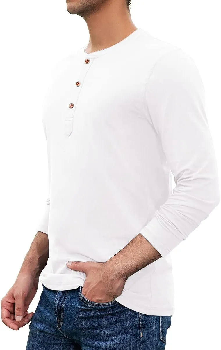 Sailwind Mens Henley Long Sleeve T-Shirt Cotton Casual Shirt