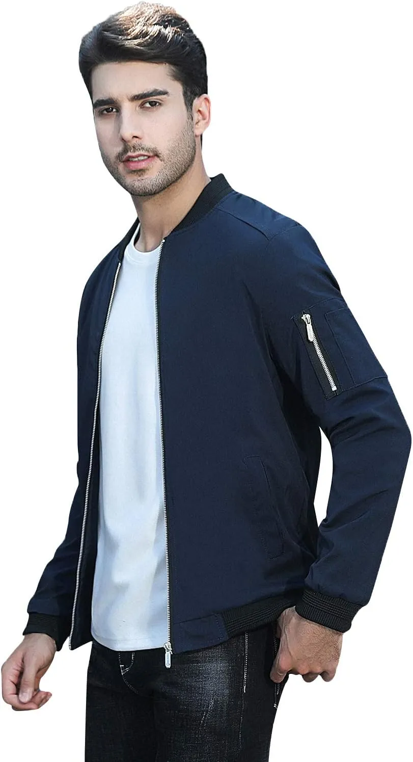 sandbank Men's Slim Fit Lightweight Softshell Flight Bomber Jacket Coat