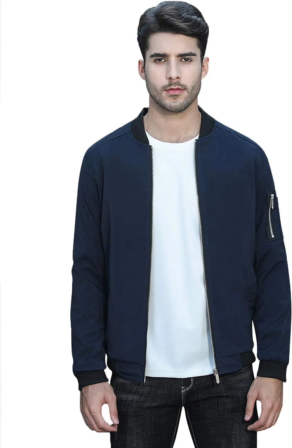 sandbank Men's Slim Fit Lightweight Softshell Flight Bomber Jacket Coat