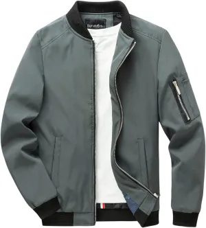 sandbank Men's Slim Fit Lightweight Softshell Flight Bomber Jacket Coat