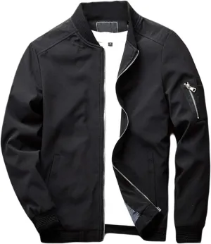 sandbank Men's Slim Fit Lightweight Softshell Flight Bomber Jacket Coat