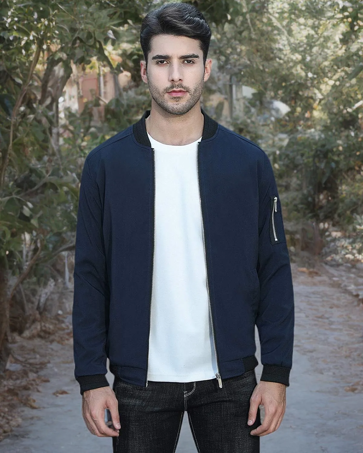 sandbank Men's Slim Fit Lightweight Softshell Flight Bomber Jacket Coat