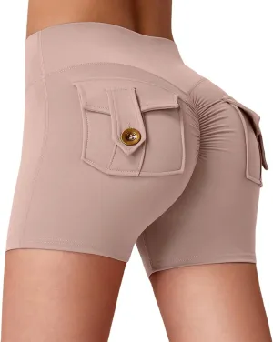 Scrunch Butt Lifting Shorts for Women High Waisted Workout Yoga Shorts Summer Athletic Pants with Pockets