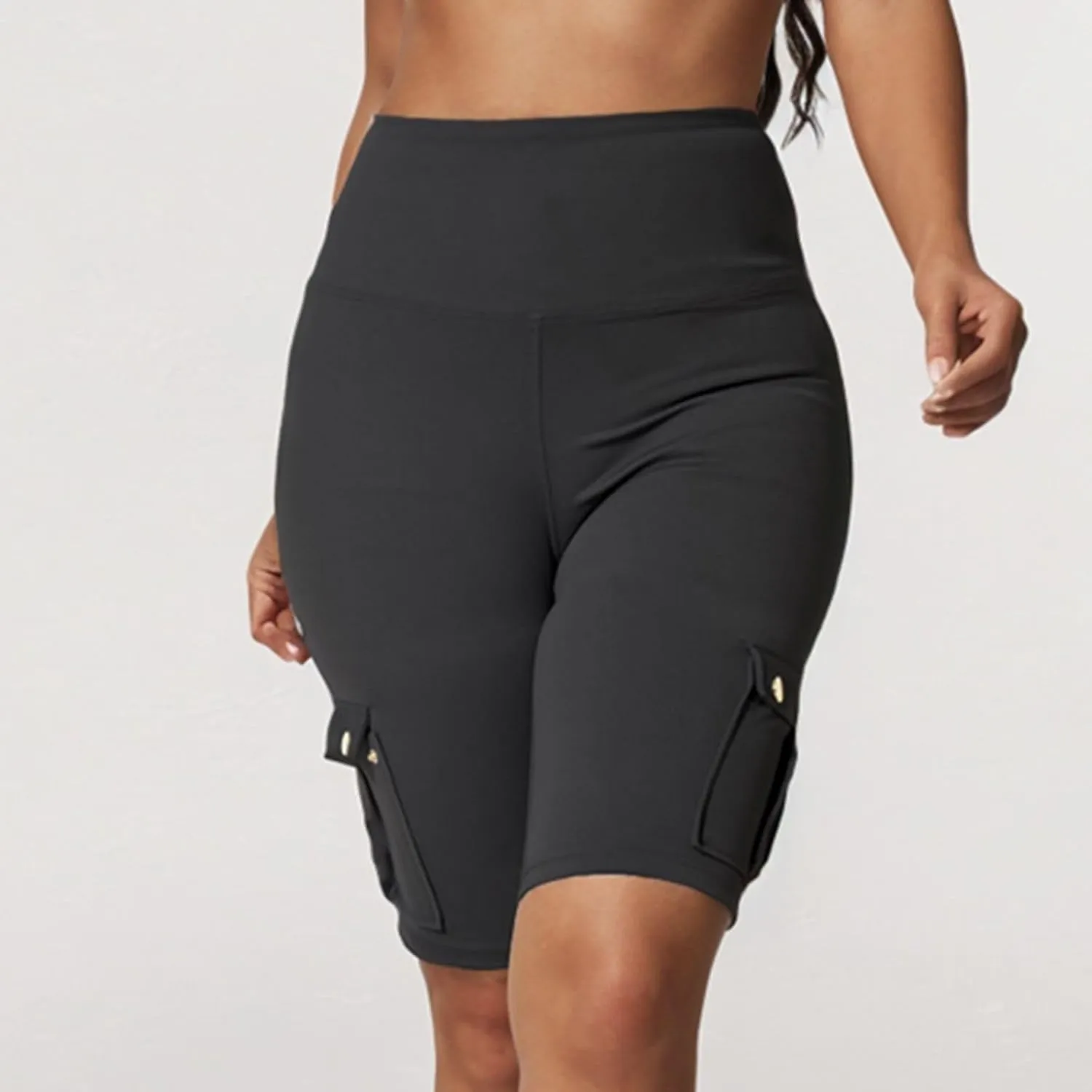 Scrunch Butt Shorts for Women High Waisted Yoga Shorts Workout Tummy Control Gym Running Cargo Shorts with Pockets