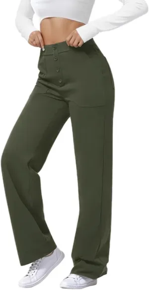 SEMARO High Waisted Casual Pants for Women Business Dress Work Office Stretchy Pants with Pockets
