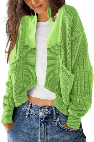 SENSERISE Womens Cardigan Sweaters Cable Knit Sweater Open Front Long Sleeve Chunky Cardigan Outerwear Coats