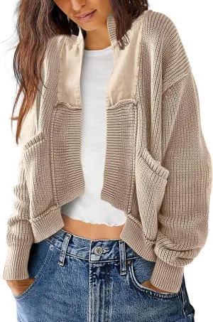 SENSERISE Womens Cardigan Sweaters Cable Knit Sweater Open Front Long Sleeve Chunky Cardigan Outerwear Coats