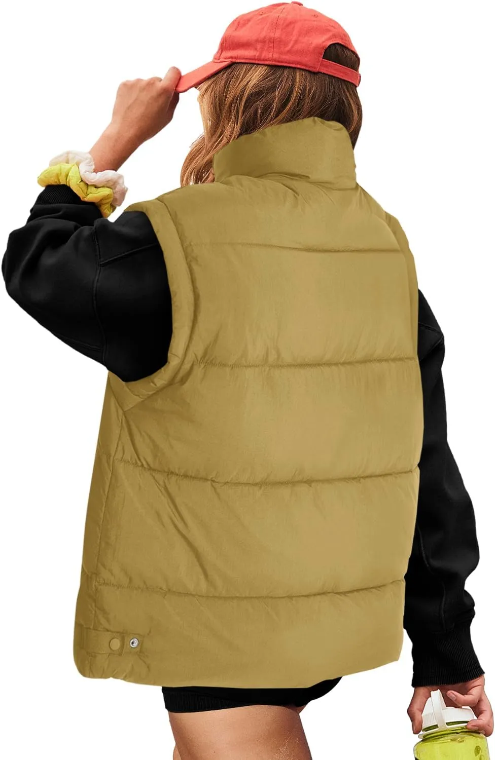 SENSERISE Womens Oversized Puffer Vest Quilted Jacket Bubble Vest Puffy Coats Zip Up Outerwear with Pockets Padded Gilet