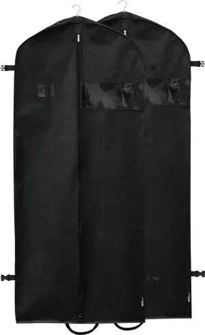 Simple Houseware 2 Pack 60-Inch Travel Garment Bag, 300D Polyester | Heavy Duty, Black