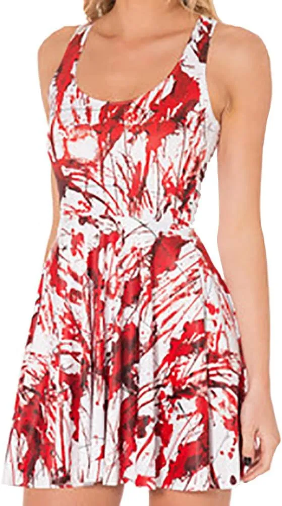 Sister Amy Women's Printed Elastic Sleeveless Breathable Camisole Skater Dress