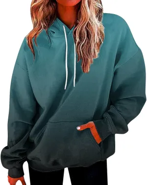 slqdgmryz Womens Oversized Hoodie Plus Size Tie Dye Preppy Swaetshirt with Pockets Comfort Cute Hoodies for Teen Girls