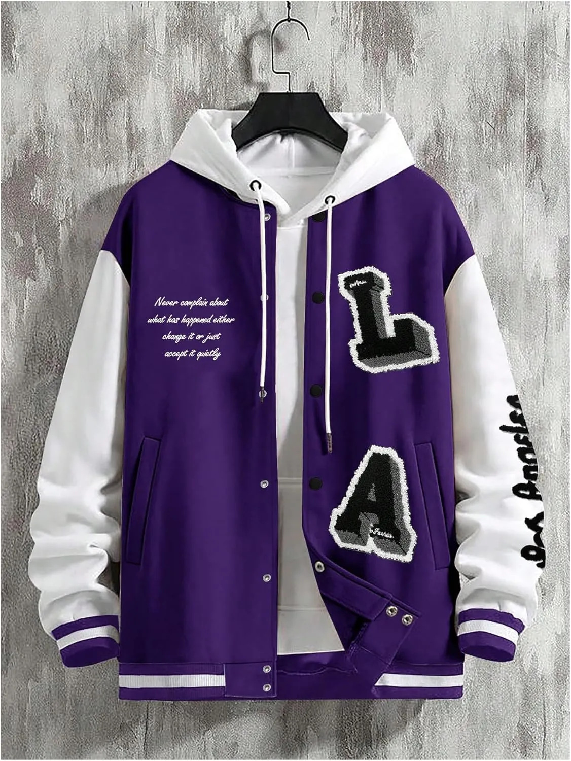 SOLY HUX Men's Varsity Jacket Letterman Bomber Jackets Color Block Long Sleeve Baseball Lightweight Coat