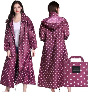 SOPPY Rain Coats for Women, Long Waterproof Raincoat Lightweight Hooded Rain Jacket for Hiking Travel Outdoor
