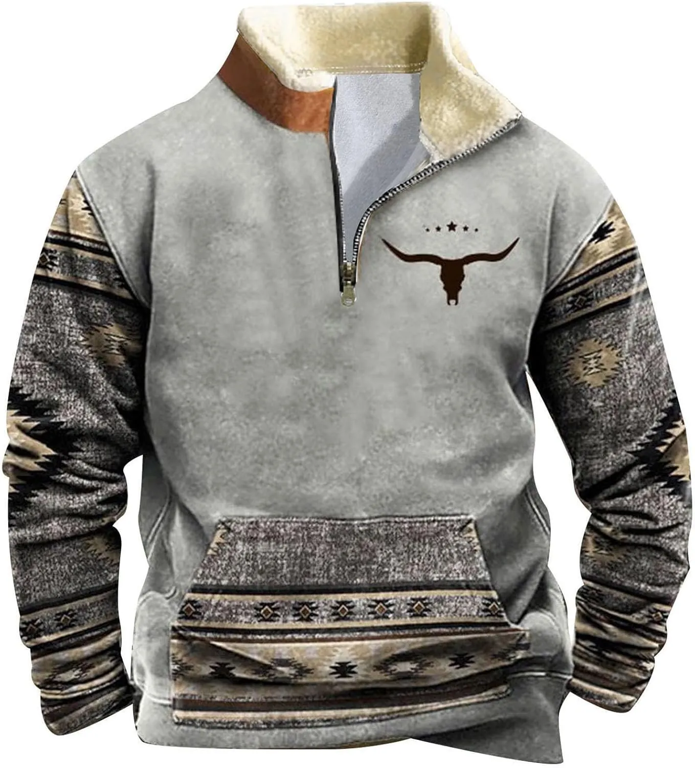 Sport Costume Blouse Flannel Jackets Men Heavyweight Coat Casual Print Western Jacket Sweatshirts Casual Warm